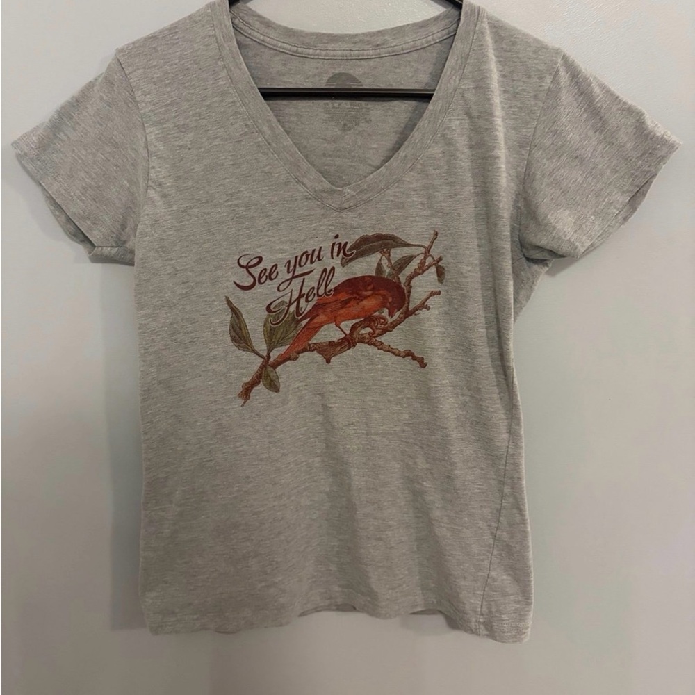 Boredwalk “See You in Hell” Graphic V-Neck Tee Women’s Small Fitted